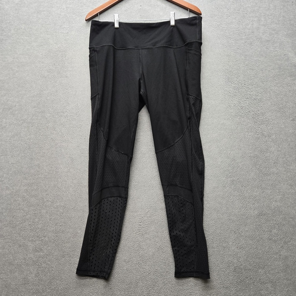 Victoria Sport Women Activewear Pants XL Black Yoga‎ Legging Mesh Tight 27"